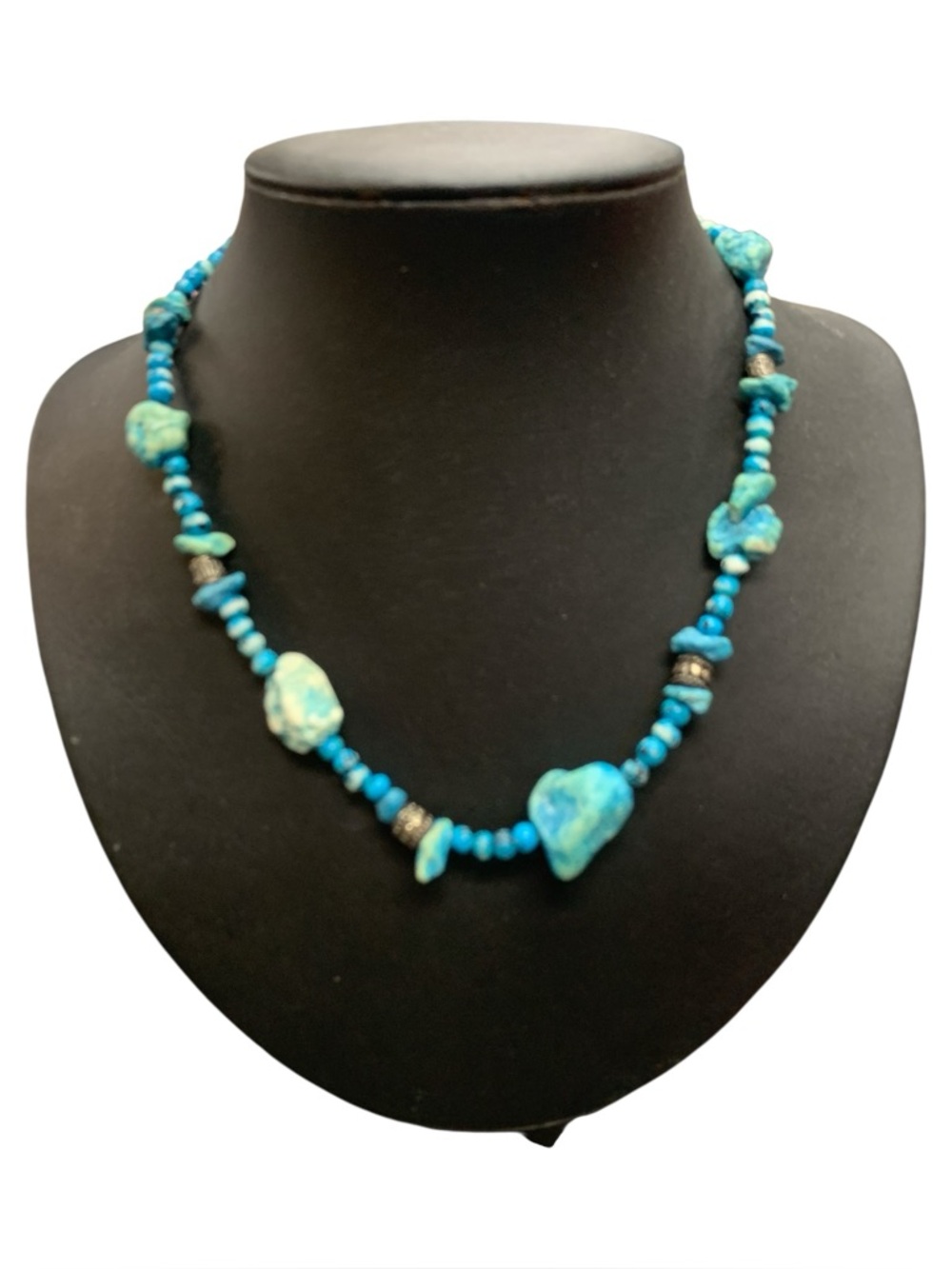 Turquoise Bead and Nugget Necklace